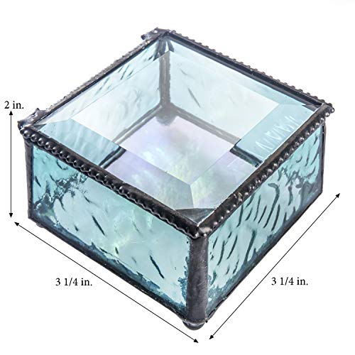 First Communion Gift Personalized Jewelry Box Engraved Keepsake Stained Glass J Devlin Box 898 EB218-2 (Windsor Blue) - color: Windsor Blue