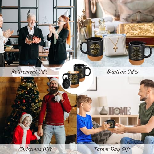 Didaey 4 Pcs Man of God Gift for Men 15oz Christian Mug Bulk, Black