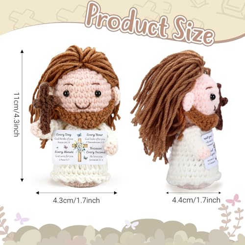 Positive Jesus Crochet Christian Gifts Handmade Emotional Support Jesus - style: every day God thinks of you...