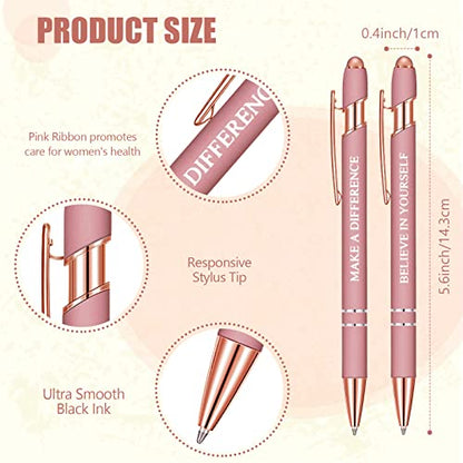 Zonon 12 Pcs Inspirational Pens, Motivational Ballpoint Pen Gifts for Women - color: Rose Gold, style: Boss Lady