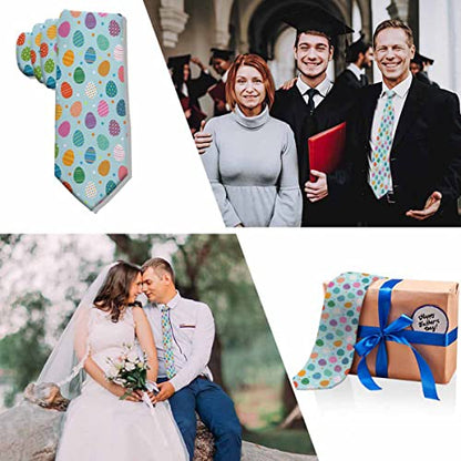 Men's Ties Novelty Tie Necktie for Men Teen Boys Multicolor Tie Party Holiday Thanksgiving Christmas - color: Easter Eggs Blue