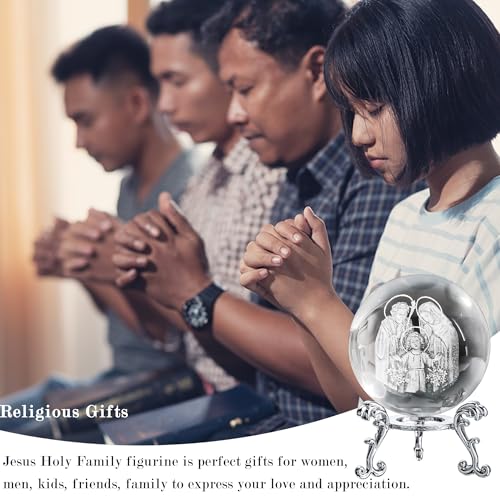 Holy Family Crystal Ball 3D Laser Engraved K9 Christian Gift 2.3 Inch - style: Holy Family