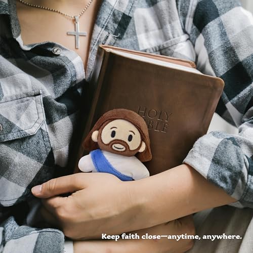 Jesus Plush Doll – Soft Religious Stuffed Animal for Kids – Christian Savior Toy for Easter, Baptism, First Communion, and Sunday School Gifts 12" - color: Blue-a