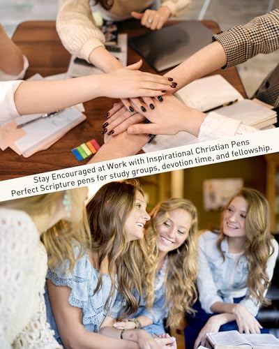 Rose Gold Pens Ballpoint Smooth Writing, Inspirational Bible Verse Pens with Stylus Tip, Christian Gifts for Women Faith,Cute Pen for Nurses, School and Office,10 Pack