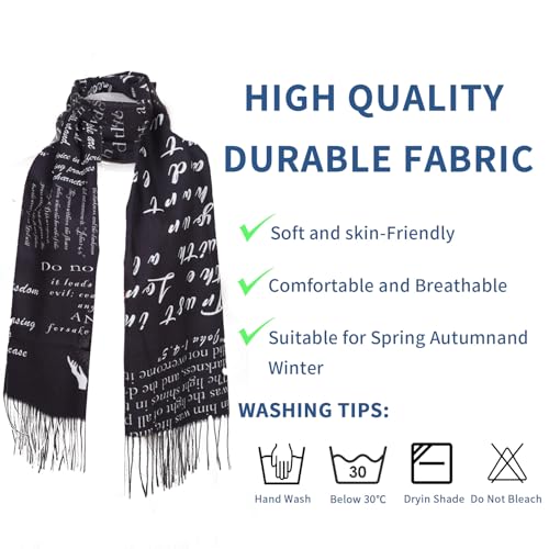 Prayer Shawl Christian Wrap Scarf For Women Prayer Scarves for Christian Scarf Gift - color: Black New