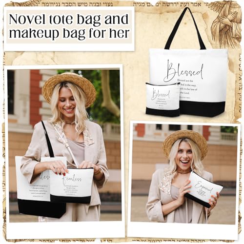 Abbylike Christian Gift Bible Verse Tote Bag Makeup Bag