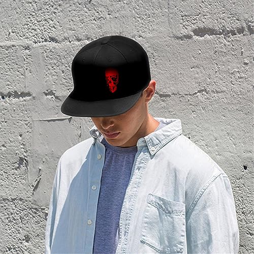 Chef Hat Flat Bill Hats for Men Funny Double Knives Kitchen Adjustable Baseball Cap Snapback Hat for Women - color: Red Face