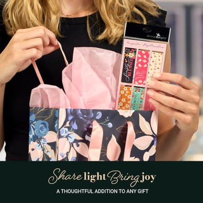 Christian Art Gifts Magnetic Scripture Bookmark Set: Overflowing Grace - color: Overflowing Grace Floral
