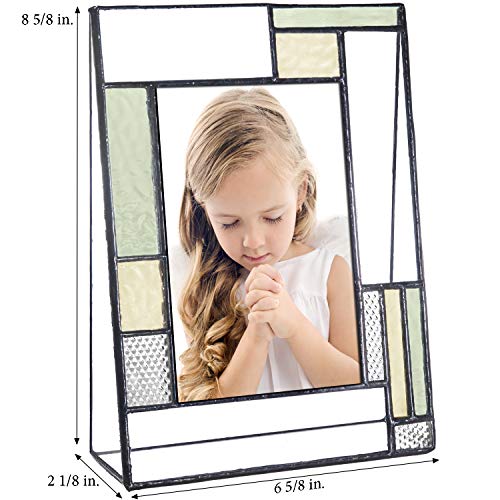 First Communion Gifts Personalized Picture Frame Custom Engraved Glass 4x6 Vertical Photo Green And Antique Yellow J Devlin Pic 430-46V EP620