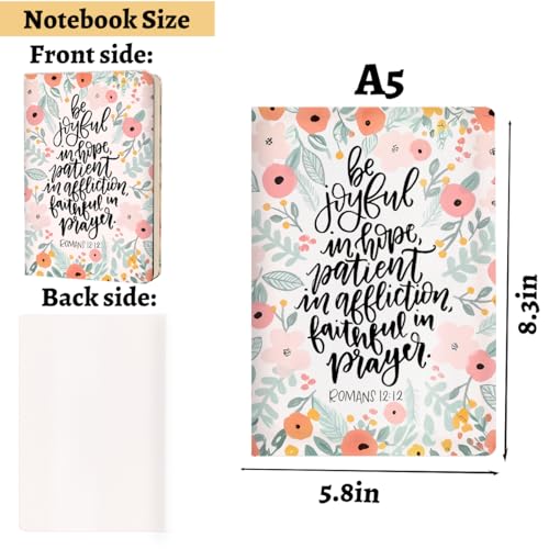 Cute flower Christian Hard Shell Journal Notebook 200 Sheets (5.8 x 8.3) - color: Multi 1154