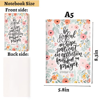 Cute flower Christian Hard Shell Journal Notebook 200 Sheets (5.8 x 8.3) - color: Multi 1154