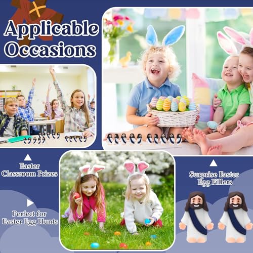 Bememo 25Pcs Mini Jesus Figure for Religious Favor,Dark Blue - color: Dark Blue