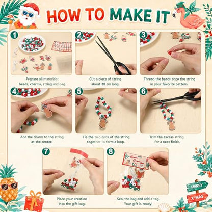 Soulchen 1102 Pcs/24 Sets Summer Christmas Beads Bracelets Craft Kit - style: Summer Christmas