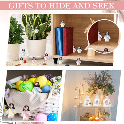 Bememo 25 Pcs Mini Jesus Figurines Easter Toys, Lovely Style, Five Colour - color: Five Colour