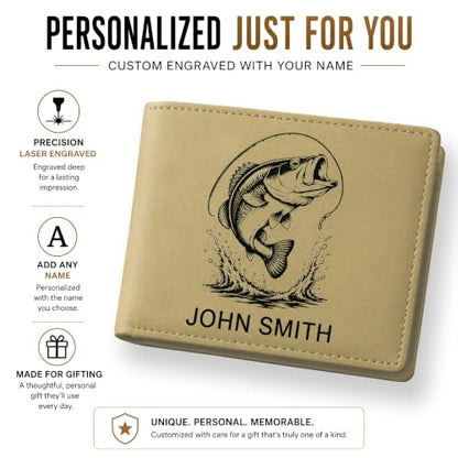 LaserGram Personalized Wallet, Christian Cross (Beige) - color: Beige