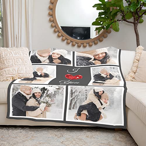 inkArts I Love You Gifts for Couples, Custom Blanket with Photos, Personalized Blankets with Pictures, Photo Blankets Using My Own Photos, Personalised Gifts for Christmas - color: 6 Photos