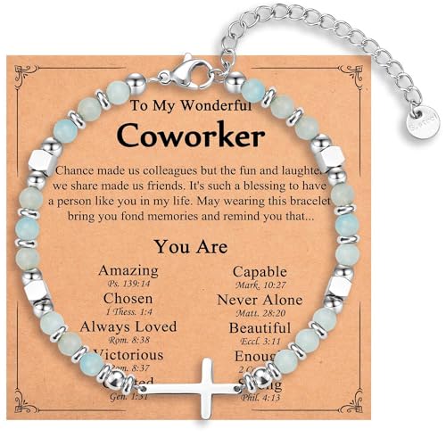 Religious Cross Bracelet for Women Girls, Christian Gifts - color: Coworker