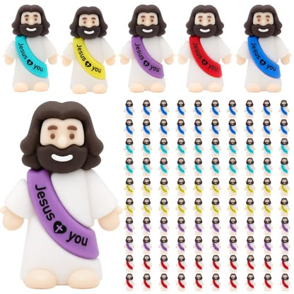 YuDanae 100pcs Little Jesus Figures,Mini Jesus Loves You Figures - color: Multicolor2, size: 100PCS