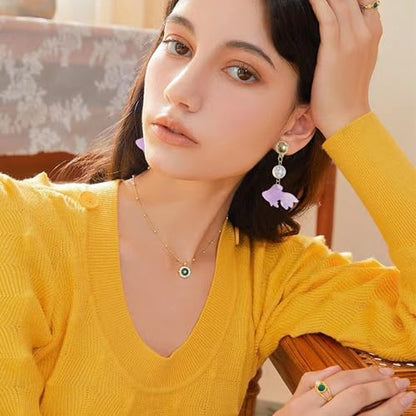 Goldfish Shape Resin Dangle Earrings Handmade Colorful Goldfish Drop Earring Stud for Women - color: Violet