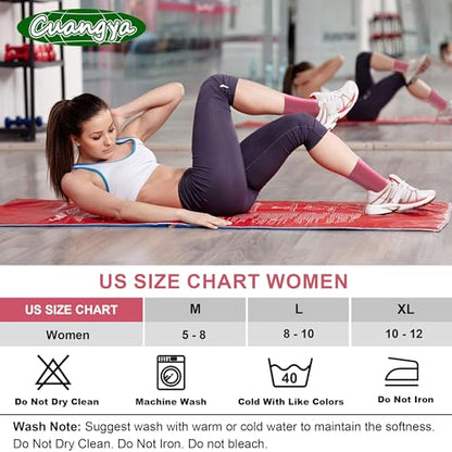 cuangya Women Crew Socks Athletic Cushioned Running Hiking 3-5 Pairs - color: 5 Pairs Crimson Passion, size: 5-8