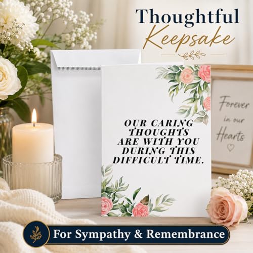 Andaz Press Jumbo Sympathy Card with Envelope, Sorry For Your Loss Card, Caring Thoughts Are With You, Pet Loss, Condolences Card with Big Blank Space to Send to Friends, Family, 8.5" x 11", 1-Pack - color: Caring Thoughts Are With You