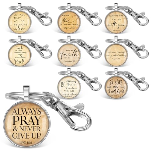 Fumete Bible Verse Religious Christian Keychain Bulk - color: Silver