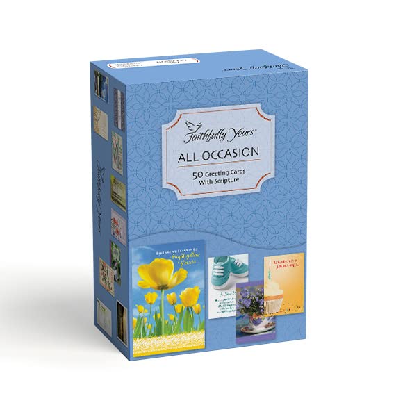 Faithfully Yours Designer Greetings Inspirational Boxed Card 50 Pack