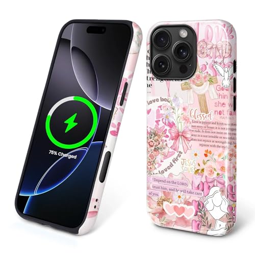 Magnetic Case for iPhone 16 Pro, Compatible with Magsafe PC Hard Shell & Silicone Inner Bumper Anti-Scratch Full-Body Cover Shockproof Slim Design Retro Newspaper Collage Religious Jesus - color: Retro Newspaper Collage Religious Jesus, size: iPhone 16 Pr