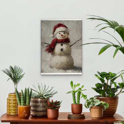 KSDUT Vintage Christmas Winter Snowman Framed Wall Art 11x14 Inch - color: Christmas-17
