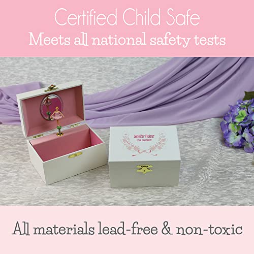 My Bambino Personalized Girls with Name only Jewelry Box with Dark Skin African American Ballerina | Birthday Gift for Girls - color: Name Only