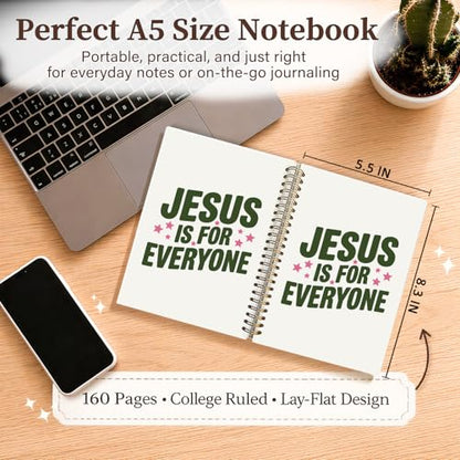 Enkvke Christian Motivational Inspirational Notebook A5 - color: Jesus is for everyone-A5