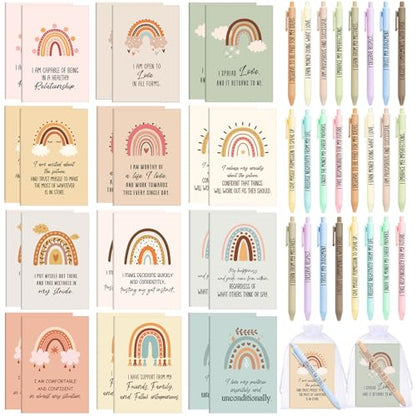 Mooliwe 24 Pcs Affirmation Notebooks Pens Bulk Gifts, Gratitude,Cute - style: Cute