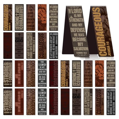 Bible Verse Magnetic Bookmarks for Men - Wxiben 30 Pcs Christian Magnet Book Page Markers Gifts Lion Inspirational Scripture Bookmark Clips Religious Gift for Book Lovers Reader Church Office Supplies - style: Men Bible