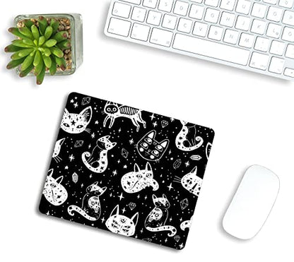Rectangle Mouse Pad Witch's Cat, Cat and Sugar Skull Premium-Textured Custom Mouse Mat Design,Washable Mousepads Non-Slip Rubber Base Computer Mousepad Personalized for Wireless Mouse - color: TSP151