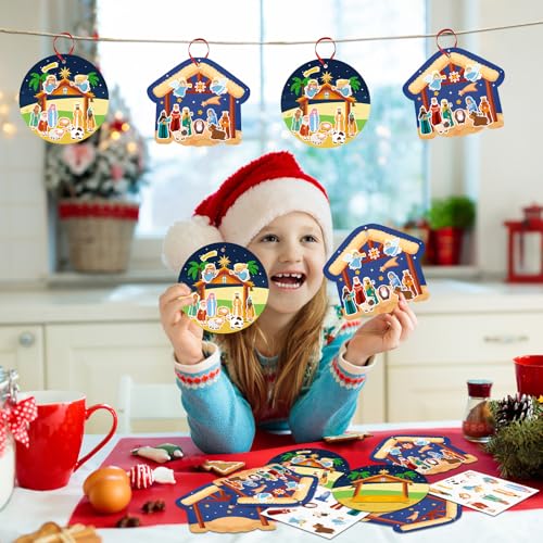 FaCraft Religious Craft Sticker for Kids - Make a Nativity Scene Stickers - color: D-24pcs