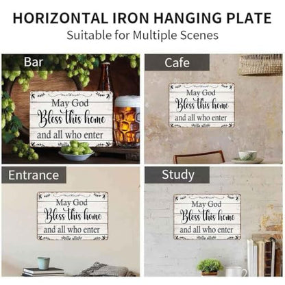 God Bless This Home Blessing Aluminum Metal Sign 8 x 12 Inch
