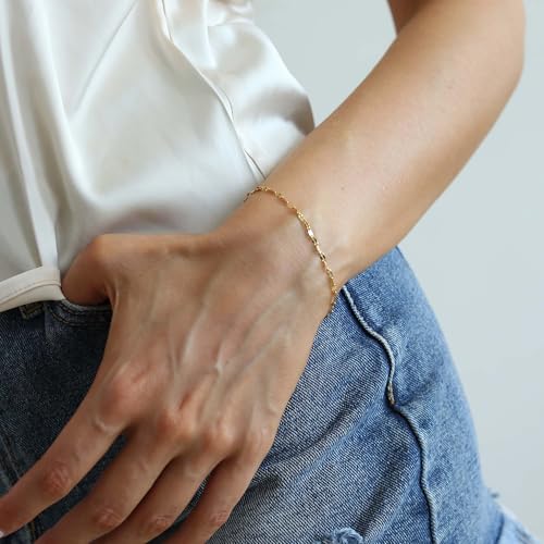 18K Gold Plated Pearl Beaded Cross Bracelets for Women Adjustable - color: Lip-Gold