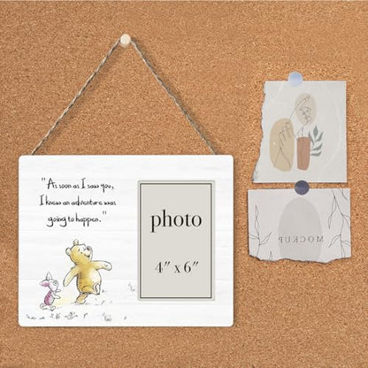 Pooh Bear Quote Picture Frame, Pooh Nursery Decor - color: Adventure
