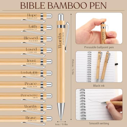 Eaasty 10 Sets Christian Gifts Bulk Bible Notebook with Pen, Black, Brown - color: Black, Brown