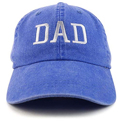 Trendy Apparel Shop Dad Embroidered Pigment Dyed Low Profile Cotton Cap - color: Royal