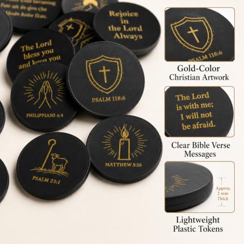 600 Pcs Christian Coins Gift Bulk Religious Bible Verse Coins Sunday School Rewards