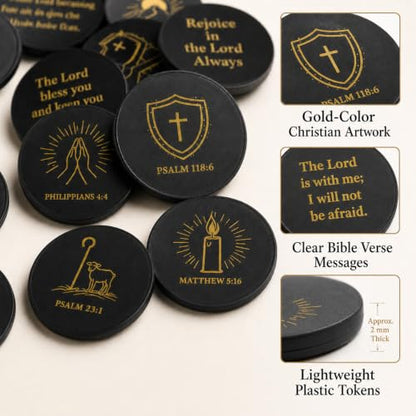 600 Pcs Christian Coins Gift Bulk Religious Bible Verse Coins Sunday School Rewards
