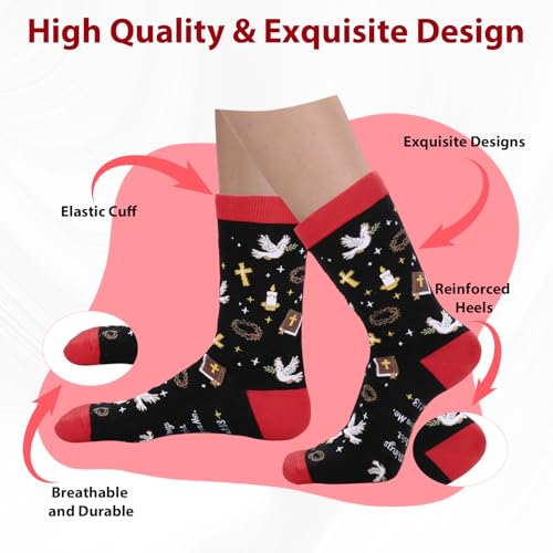 Baptism Socks for Women Men Jesus Socks for Boys Girls Confirmation Gifts