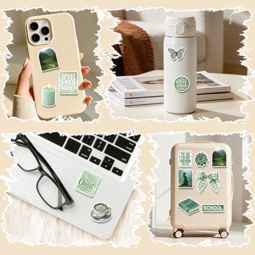 Prayer Board Supplies Stickers - 50 Pcs Sage Green Christian Kit - color: Sage Green