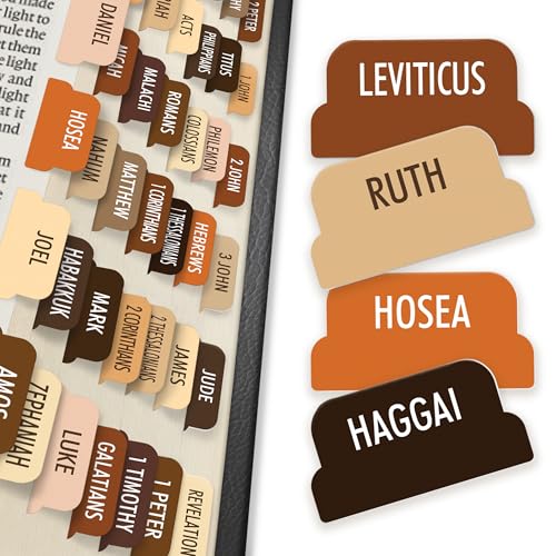 90 Christian Bible Tabs for Women, Men & Kids - Brown - color: Brown