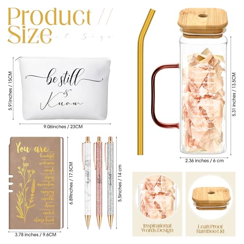 Skylety 6 Pcs Christian Gifts Set for Women Bible Study Supplies, Brown - color: Brown