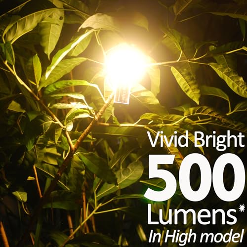 PD20W Fast Charging 500 Lumens Camping Lantern with 5 Models Lights Can Be Magnet Stick and A 1/4 Inch Screw Socket Hold On Pole (Warm-White Lantern+Black Body) - color: Warm-White Lantern+Black Body