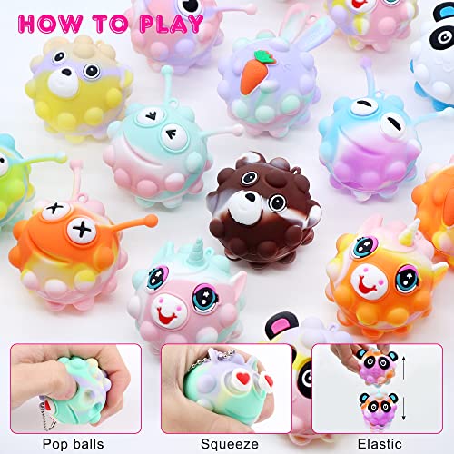 18 Pack Animal Pop Balls Party Favors for Kids, Treasure Box Prizes Toys - style: 18PCS Animal Pop Ball
