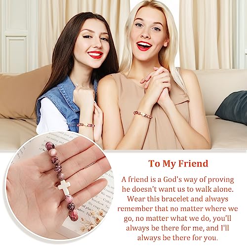 Christian Grandparents - Day Gifts for Women, Religious Cross Bracelet - color: Friend-Red
