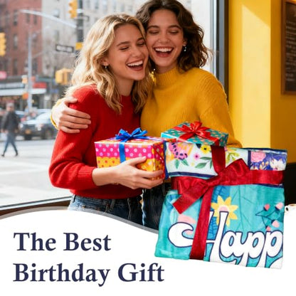 Birthday Gifts for Women, Women Birthday Gift Ideas Blanket 50"X60" - color: Green-happy Birthday